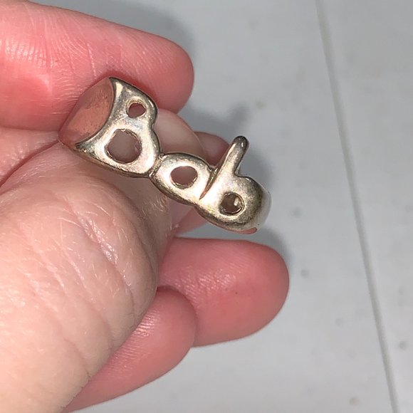 Sterling Silver Bob Name Ring, Size 11 - Picture 4 of 8